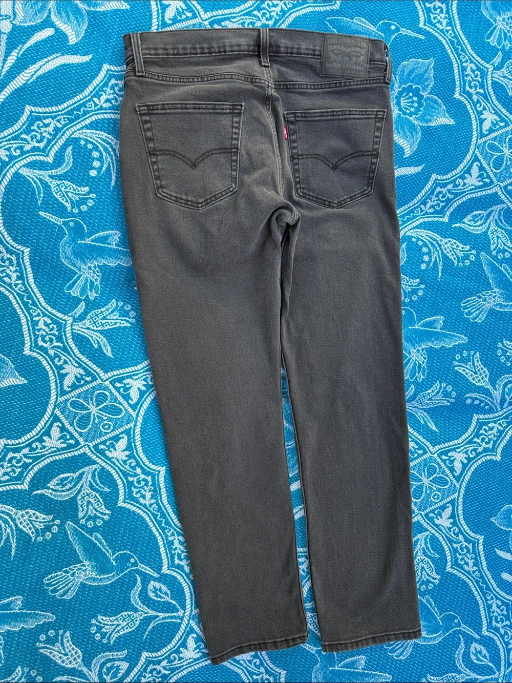 Levi's 502 Taper Black Washed Denim Jeans Size 34x32